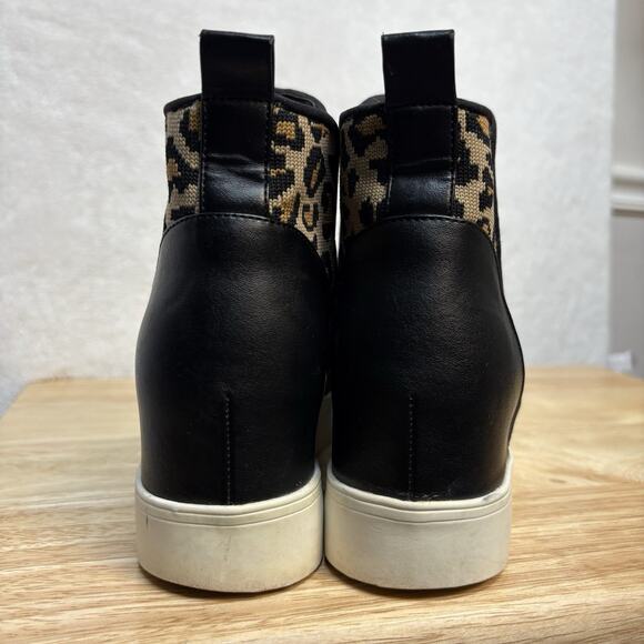 Steve Madden Ditta Leopard Cheetah Slip On High Top Platform Sneakers Size 9 - Picture 4 of 13